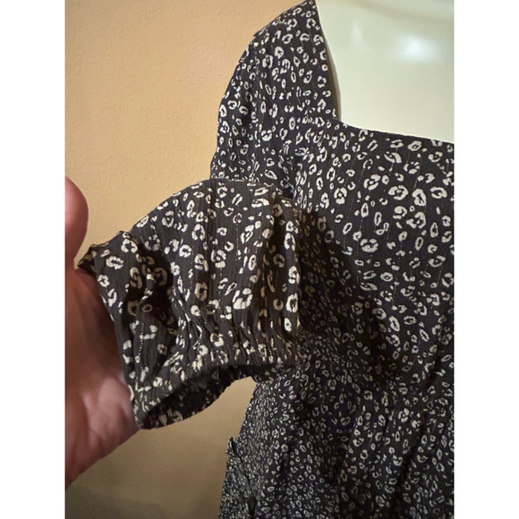 Altar'd State Boho Dress Size M Dark Gray Floral Long Sleeve - Picture 3 of 10